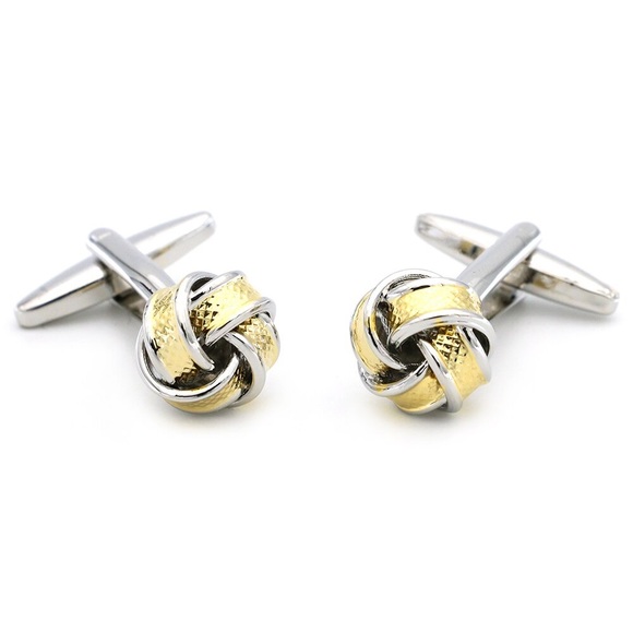 ‘Tying the Knot’ Silver and Gold Knotted Cufflinks - Picture 4 of 16